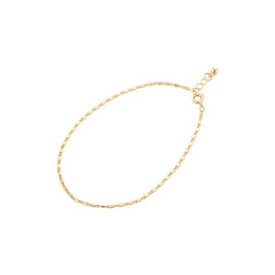 China TRENDY 18K GOLD PLATED 8.25 inches+2 inches extension Figaro hammered chain anklet for sale