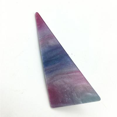 China 40% resin 60% iron Convenient and practical corocdiles mouthful hairpin Triangle rainbow resin hairclip for sale