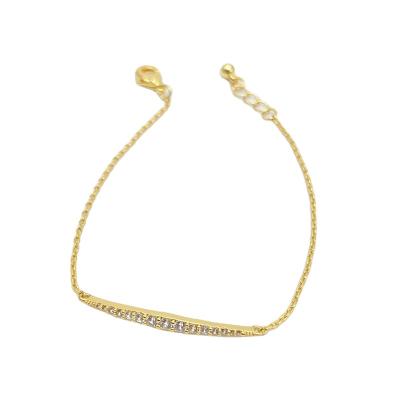 China TRENDY Discount Well designed 18K GOLD PLATED Clear stone bar bracelet for sale