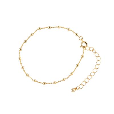 China TRENDY 18K GOLD PLATED Gold beaded ball chain bracelet bead bracelet for sale