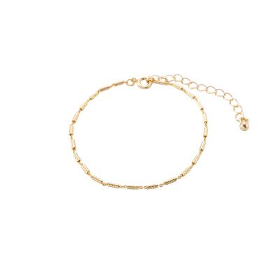 China TRENDY Promotional oem sustainable Gold beaded tube chain bead bracelet for sale