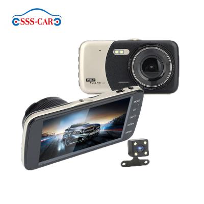 China NIGHT VISION 4 inch 1080p dual lens car camera recorder night vision front and rear black box car dvr dash cam dashcam for sale