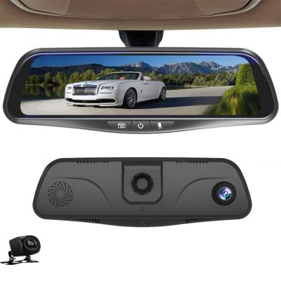 China NIGHT VISION 10 Inch Touch Sensor Cam Dash System HD 1080P Dual Lens Wide Auto Darkening Rear View Mirror Car DVR Video Camera for sale