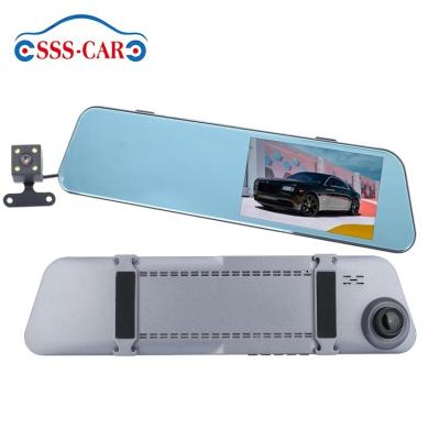 China NIGHT VISION 4.5 Inch IPS Dual Screen 1080p Car Dashcam Camera LTE Mirror Dashcam Dash Cam for sale