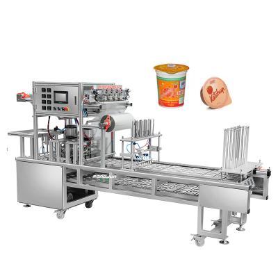 China Small Automatic Food Tofu Box Round Label Sealing Machine Food Sandwich Box Counting Sealing Machine for sale