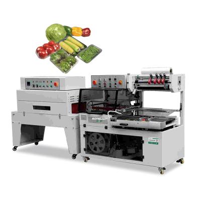 China Small Automatic Vegetable Fruit Dish Lettuce Vegetables Cling Shrink Film Wrapping Machine For Leafy Greens for sale