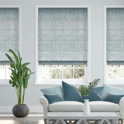 China Eco-friendly Patio Door Upper And Lower Electric Blackout Smart Motorized Roman Blind Curtain Christmas Space Valentine Plain Business Day for sale