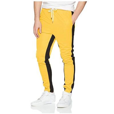 China High Quality Custom Cotton Mens Anti-Wrinkle Fitness Empty Side Slim Jogger Pants Stripe Print Logo Drawstring Sweatpants Casual Pants Man for sale