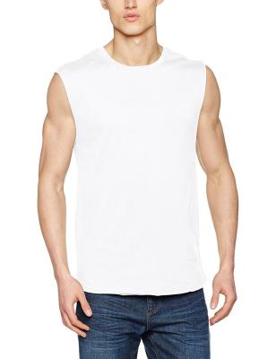 China Anti-wrinkle summer casual sleeveless men sport tank tops muscle cotton empty oversized tees wholesale man plus size T-shirt with logo vest for sale