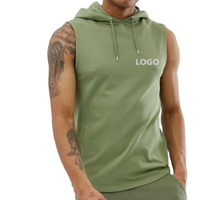 China Summer Brand Anti-Wrinkle Logo Custom Men's Fashion Gym Cotton Tank Simple Casual Slim Sleeveless Tops Vest Fitness Empty T-Shirt With Hood Man for sale