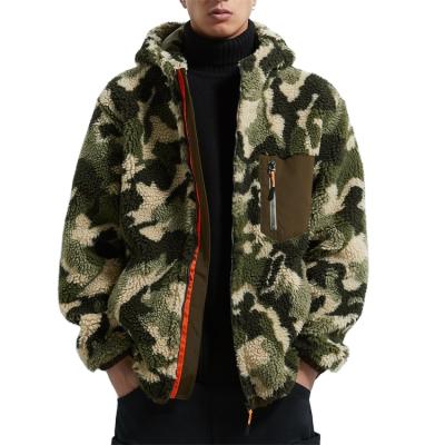 China Wholesale custom embroidery QUICK DRY Logo Men Camo Fleece Jackets plus size men's thick warm fleece jacket hooded coat for sale