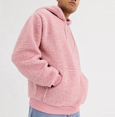 China Wholesale Custom Men Waterproof Plus Size Pullover Pink Heavy Hoodies Sherpa Fleece Thick Warm Hoodie for sale