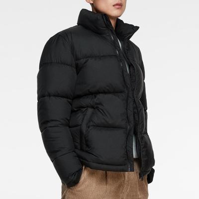 China Wholesale Custom Anti-wrinkle Mens Black Warm Down Jacket Plus Size Jacket Coat Winter Anorak Polyester Stripper Outdoor Jacket for sale