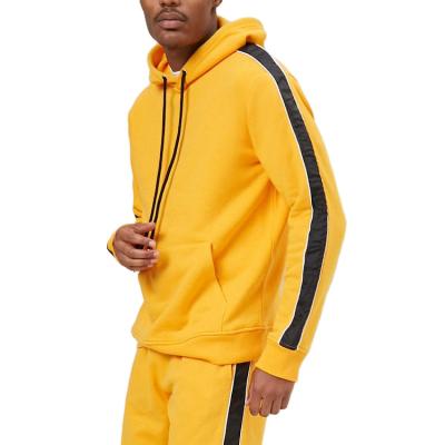 China OEM High Quality Custom Mens Heavy Cotton Fit Side Breathable Thin Stripe Hoodie Plus Size Pullover Sweatshirt Fleece Man Hoodies for sale