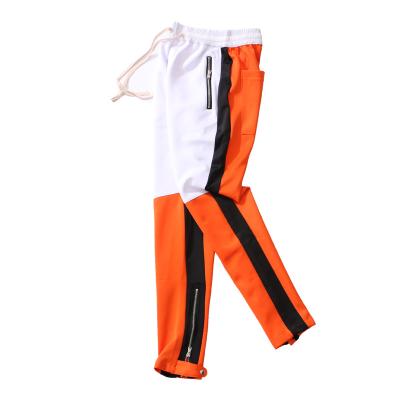 China Anti-Wrinkle Design Color Block Men's Fitness Gym Jogger Stack Slim Track Pants Custom Logo Contrast Sweatpants Man Drawstring Skinny Pants for sale