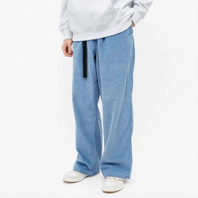 China Anti-Wrinkle OEM Cotton Elastic Waist Corduroy Outdoor Loose Pants Plus Size Sweatpants Street Wear Fit Sports Pants Men for sale