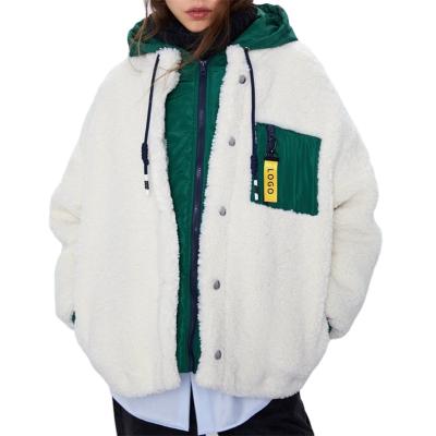 China Wholesale custom waterproof sherpa fleece patchwork anorak women warm LOGO patchwork plus size jackets coat for women for sale