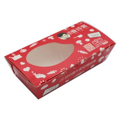 China Wholesale Hot Selling Disposable Recycled Raw Material Rectangle Salad Fruit Bowl Disposable Food Packaging Wrapping Paper Takeout Box for sale