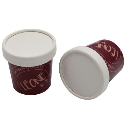 China Disposable Factory Directly Sell Custom Print Ice Cream Pint With Lid Disposable Paper Cups For Muffin for sale