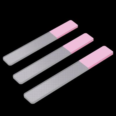 China Customized Logo Glass Nail File Glass In PVC Case Sleeve Crystal Nail File for sale