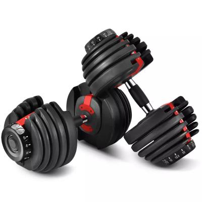 China Home Use 50lbs Gym Dumbbells Fitness Equipment Urethane Adjustable Dumbbell Adjustable Dumbbell Set for sale