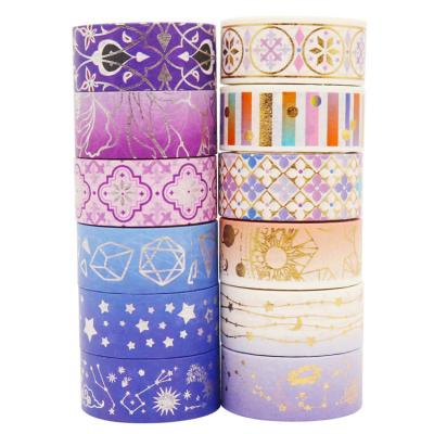 China Waterproof Custom Printing Washi Masking Silver Gold Foil Washi Paper Tape Tape For Decoration for sale