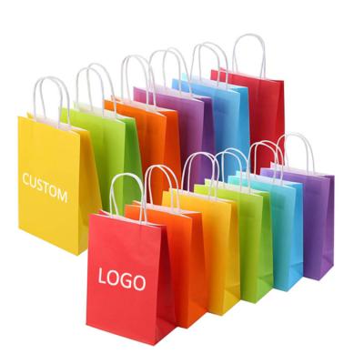 China Recyclable Kraft Paper Gift Paper Bag Bags With Your Own Logo Brown Kraft Paper Suitcase With Rope Handle for sale