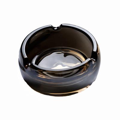 China HOT Round Crystal Glass Nice Design Clear Ashtray For Smoking Cigar Tobacco for sale