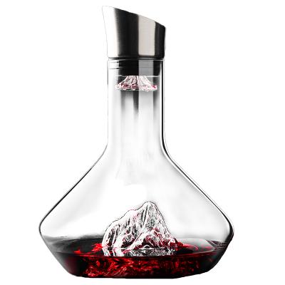 China New Classic/Postmodern Handcrafted Clear Quick Glass Decanter For Red Wine Stock Clear Decanters High Quality With Color Box Package for sale