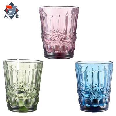 China KOREAN Glass Mug Tumbler Cups In Bulk High Quality Clear Colored Juice Milk Coffee Blue Glass Mug for sale