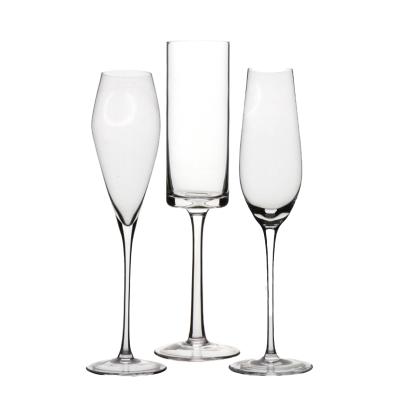 China Custom wholesale cheap durable champagne flutes glass wedding champagne flutes logo flute champagne glasses for wedding for sale