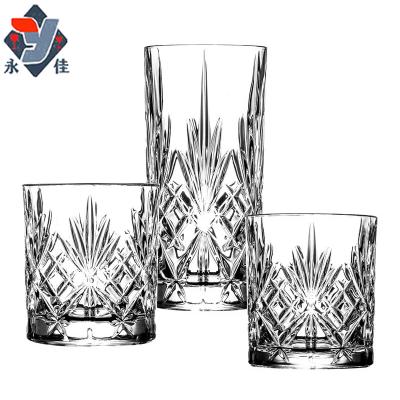 China HOTAmazon Old Fashioned Hot Sale KOREAN Old Fashioned Whiskey Glass Cups Clear Crystal Rock Shot Glass Whiskey Mug For Cocktail Party for sale