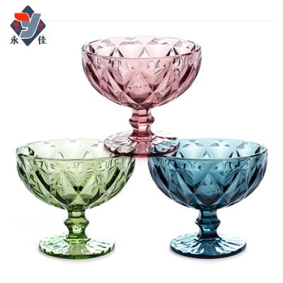 China Viable Wholesale Popular Design Cheap Ice Cream Containers Glass Eggnog Cup Dessert Glass Bowl for sale