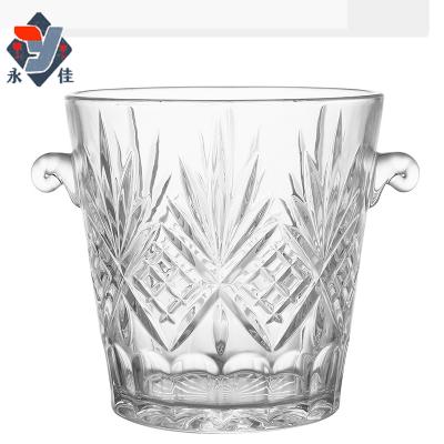 China Viable glass ice bucket set new design glass wholesale ice bucket set with high quality and good price for sale