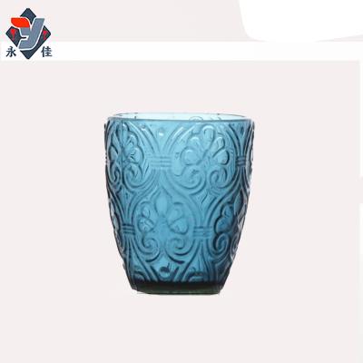 China Durable Pressed Antique Carved Glass Red Goblet Wine Raw Materials for sale