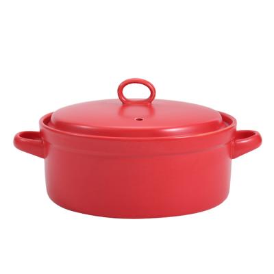 China Direct Selling Long Life Span Ceramic Casserole Pot Easy To Use Sustainable Ceramic Food Heater for sale