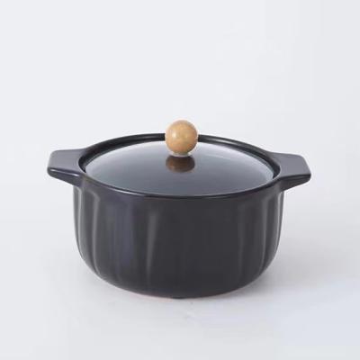 China Sustainable Kitchen Nordic Ceramic Casserole Mini Casserole With Lid Ceramic Casserole for sale