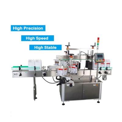 China Automatic Food Motor Oil Tapered Tapered Flat Oval Rectangular Square Bottles Double Sides Labeling Machine for sale