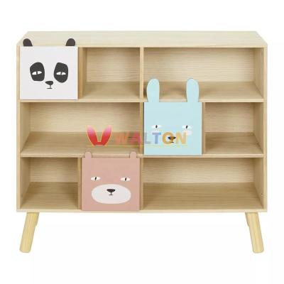 China Lovely Children's Toy Storage Organizer with Cubby Animals Multifunctional Open Storage Patterns and Shapes Book and Toy Storage Cabinet for sale