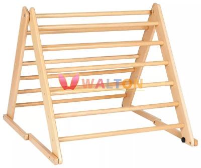 China Wooden Foldable Climbing Frame Wooden Climbing Toys for Toddlers and Indoor Baby Kids Triangle Climber Wood Ladder for sale