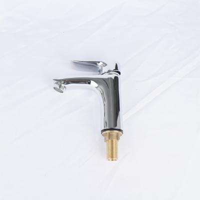 China Stream Factory Supply Durable Bathroom Taps Brass Stainless Steel Water Faucet Single Hole Basin Faucet for sale