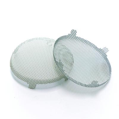 China Plain Weave 70 Micron High Temperature Speaker Grille Round Hole Perforated Stainless Steel Wire Mesh for sale