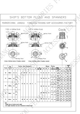 China Technical Parameter For Bottom Plugs Model AW42-35N & Bottom Plugs BW52-45N CB/T254-1997 for sale