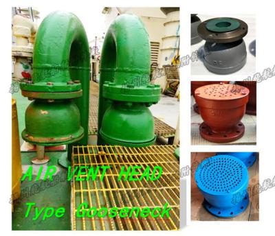 China Iron gooseneck type air pipe head flange, gooseneck air cap BS80HT CB/T3594-94 for sale