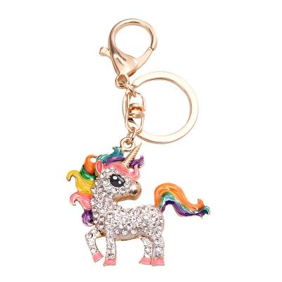 China Unisex UnMetal Hot Selling Cute Animal Shape Unicorn Key Chain Gift For Girl Keychain for sale