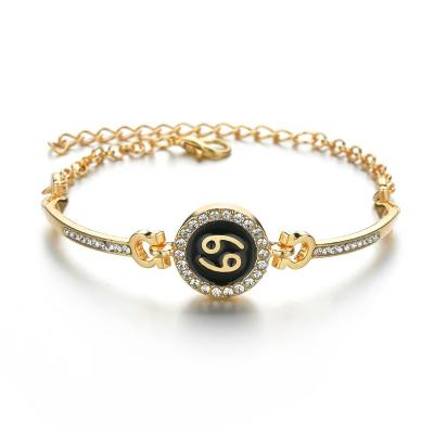 China CLASSIC 2021 Hot Sale Fashion dripping oil 12 Horoscope bracelet Gold Plated Zodiac Bracelet for sale