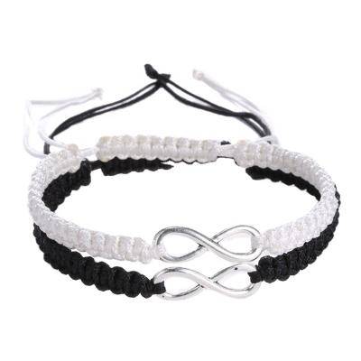 China Alloy 8 Character Romantic Simple Unlimited Love Woven Friendship Couples Adjustable Creative Bracelet for sale