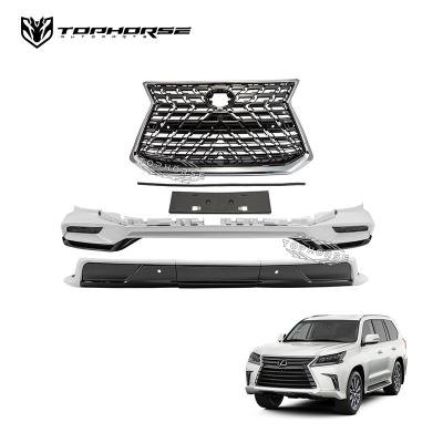 China PP/ABS new arrived 2021 LX570 body kit white& black edition sport plus kuro style body kit bumper grill for sale