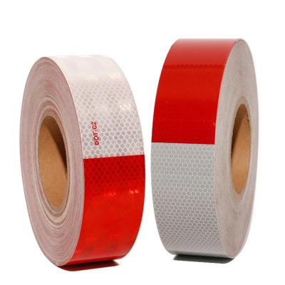 China High Visibility Tearable 50mm Red And White Acrylic Reflective Sticker Dot C2 Tape for sale