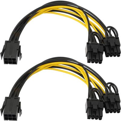 China COMPUTER 6 Pin PCIe-2 X PCIe 8 (6+2) Pin PCI-e Splitter Hub Power Extension Cable Motherboard Graphics Video Card for sale